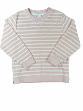 MINNOW Striped French Terry Crew Neck Sweatshirt - 7-8Y